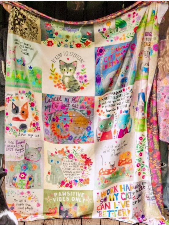 Other - NWT Natural Life XL Cat Chirps Blanket Throw 65in x 75in